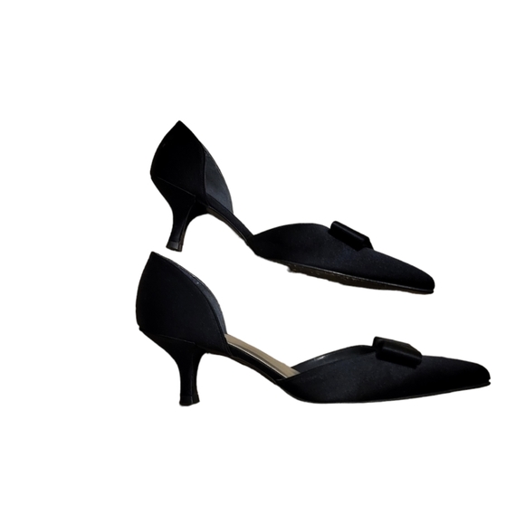 Stuart Weitzman D'orsay kitten heel bow pumps - 7 - Picture 3 of 5